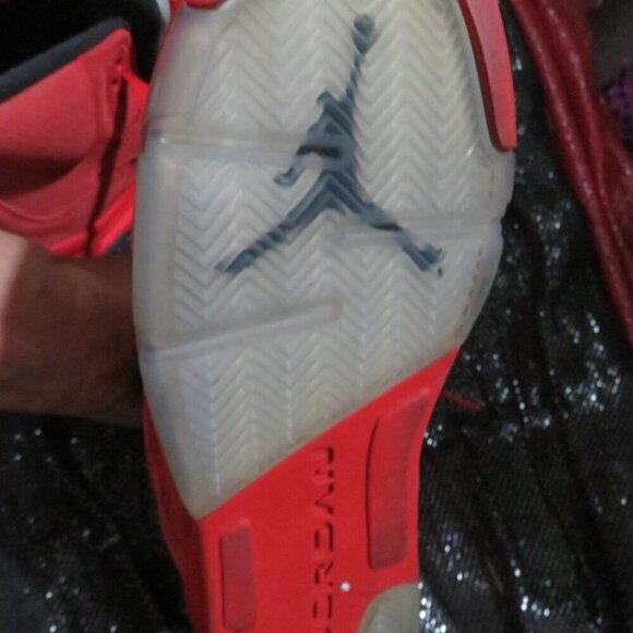 Jordan Retro 5 University Red Suede & Leather sneakers 6.5 Yr 440888-602 - Picture 9 of 9